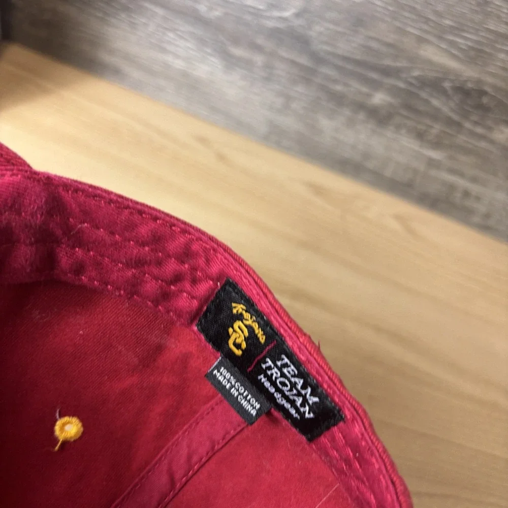 USC Trojans Hat Cap Strap Back Red Yellow NCAA Football Orange Bowl Mens 2005